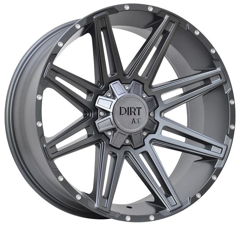 DIRT A.T D88 Flatgrey milled rivets 9x18 6x114,3/120 ET25 CB73,1